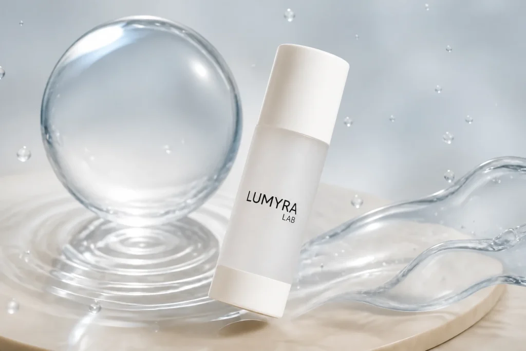 05 Moisturizer with a suspended water sphere and ripples