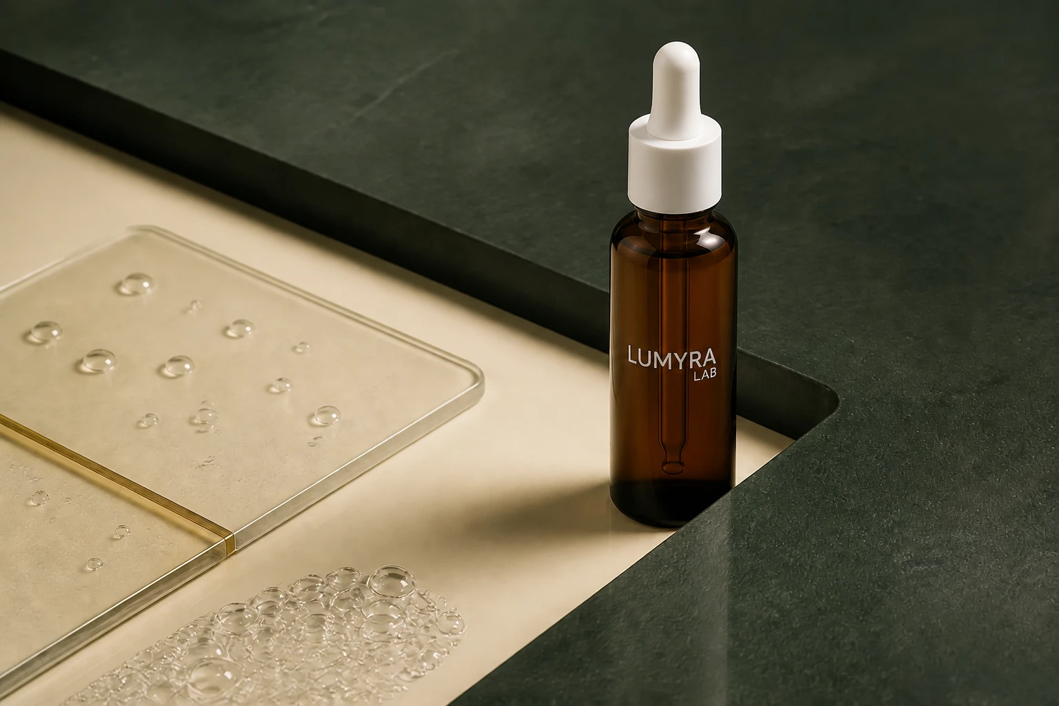 06 Retinol beside translucent gel tiles